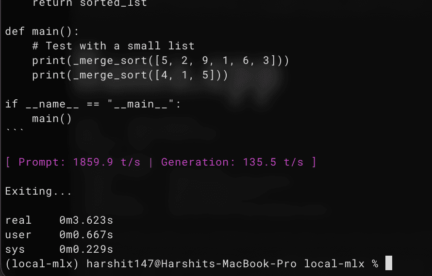 LLM output from llama cpp