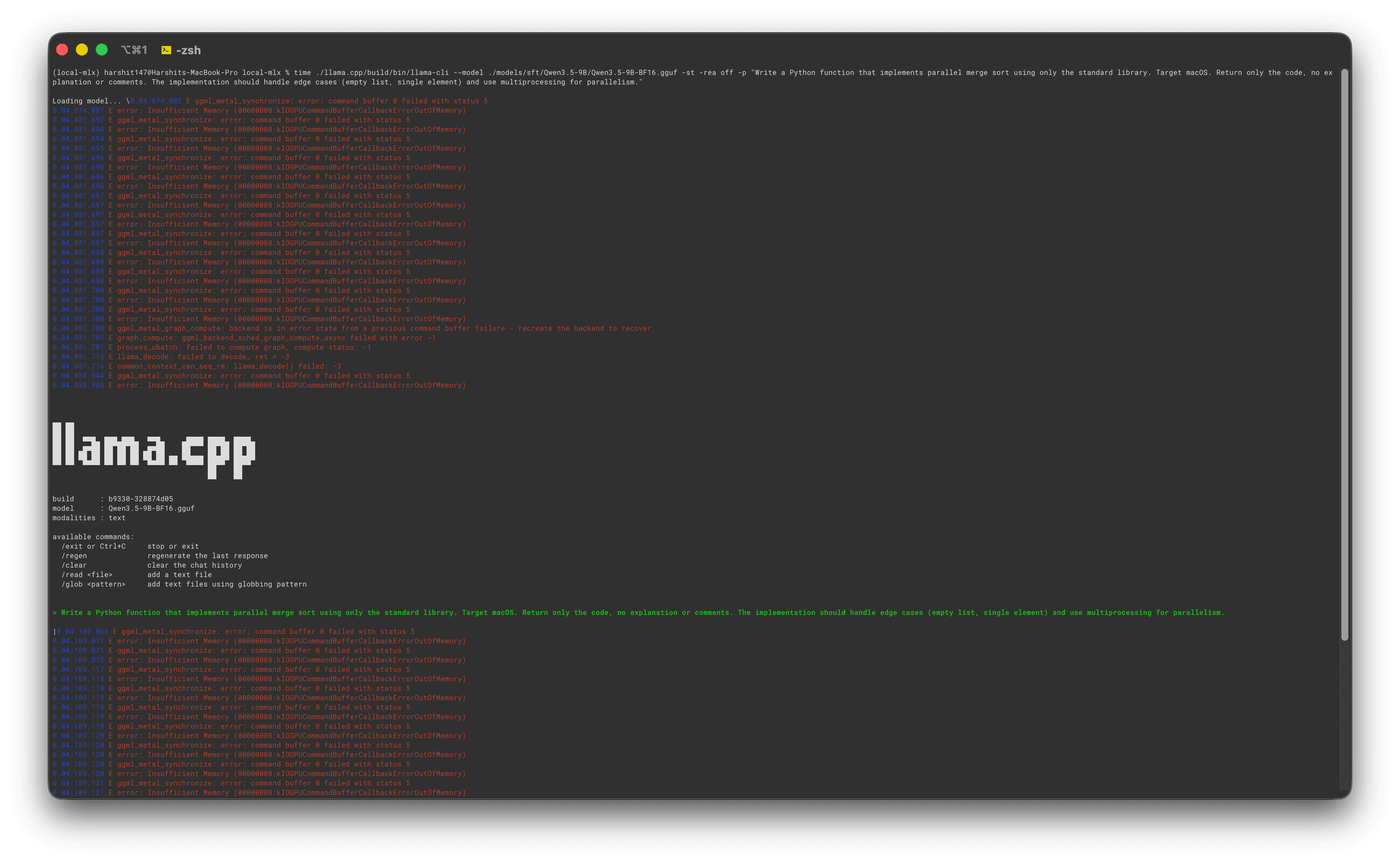 9B failing to load entirely